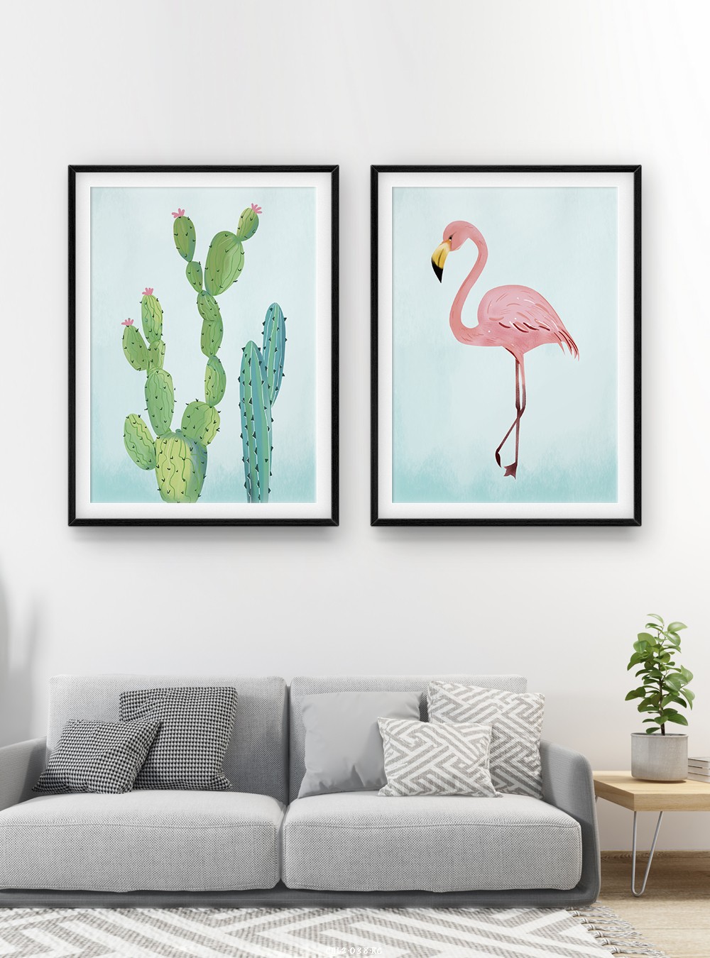 Xương rồng - hồng hạc vẽ CHL2-038-KG